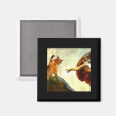 Aimant Création drôle de chat Dieu d'Adam Mème Jésus Chri (Recto/Verso)