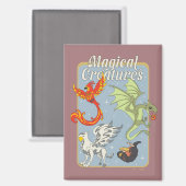 Aimant Créatures Magiques Graphique Vintage (Recto/Verso)