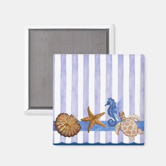 Aimant Créatures marines nautiques (Recto/Verso)