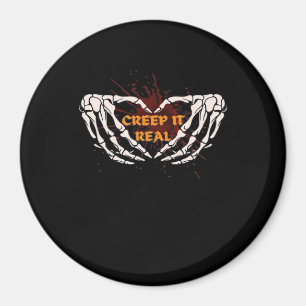 Aimant Creep It Real, Skeleton Mains Montrant Le Coeur