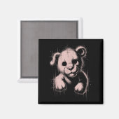 Aimant Creepy Cute Goth Teddy Lion Horror Sketch Nge Bear (Recto/Verso)
