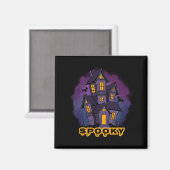 Aimant Creepy Purple Mansion Spooky Haunted House (Recto/Verso)
