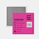 Aimant Créer son propre logo Carte de visite CERISE PINK (Recto/Verso)