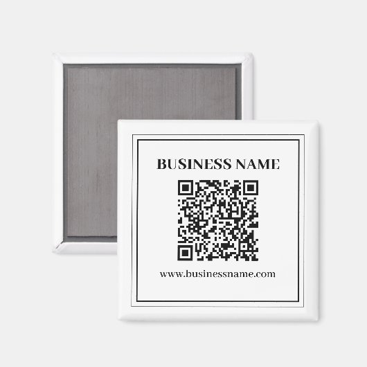 Aimant Créer un code QR scannable | Noir & Blanc (Recto/Verso)