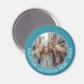 Aimant Créer un souvenir de vacances avec photo et texte (Recto/Verso)