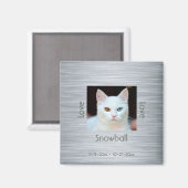 Aimant Créez votre propre chat photo Memorial Gris (Recto/Verso)