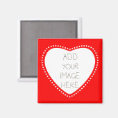 Aimant Créez votre propre coeur rouge (Recto/Verso)