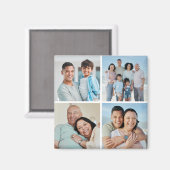 Aimant Créez votre propre collage de 4 photos (Recto/Verso)