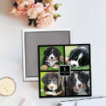 Aimant Créez votre propre collage photo de famille monogr<br><div class="desc">Joli aimant à saké. Créez votre propre aimant de collage photo de famille. Vous pouvez ajouter vos propres 4 photos et ajouter votre monogramme,  nom et année.</div>