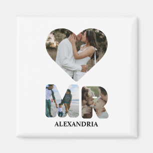 Aimant Créez votre propre couple Mr et Mrs photo Matching