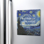 Aimant Créez votre propre devis<br><div class="desc">Créez votre propre aimant de devis personnalisé. Caractéristiques minimaliste typographie de machine à écrire et Vincent Van Gogh Starry arrière - plan de peinture de nuit</div>
