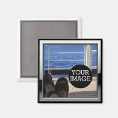 Aimant Créez votre propre ici dans Chrome Style Frame (Recto/Verso)