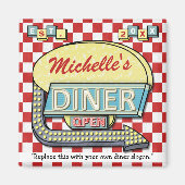 Aimant Créez votre propre menu Retro 50 personnalisé en r (Devant)