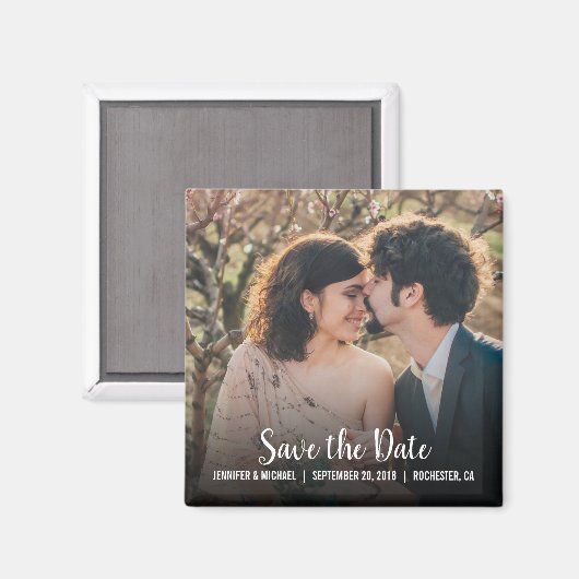 Aimant Créez votre propre photo mariage Enregistrer la da (Recto/Verso)