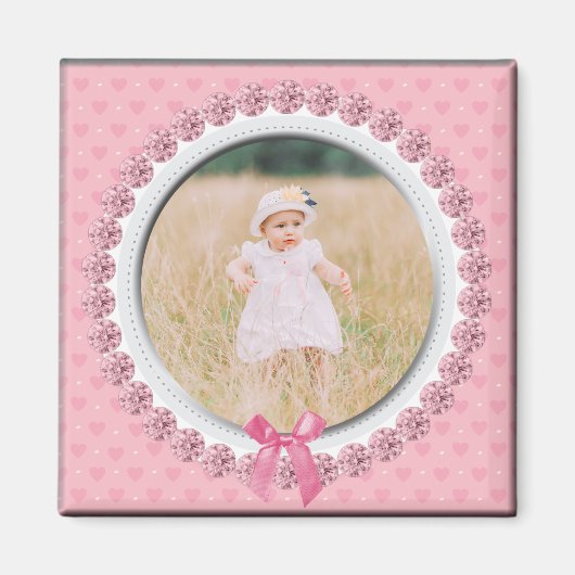 Aimant Créez votre propre photo personnalisée rose (Devant)