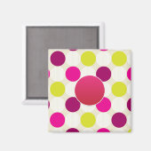Aimant Créez votre propre PINK YellowGreen Polkadot perso (Recto/Verso)