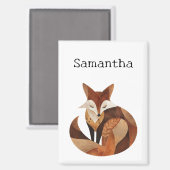 Aimant Crème Brown cool Orange Fox (Recto/Verso)