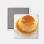 Aimant Crème caramel type de pudding au caramel (Recto/Verso)