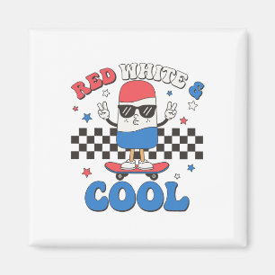 Aimant Crème De Glace Rouge Blanc Et Cool 4 juillet Popsi