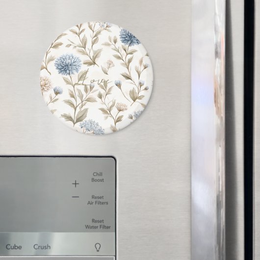 Aimant Crème Fleurs Bleues Marron Amour (In situ (réfrigérateur))