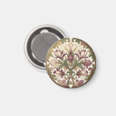 Aimant Crème Florale Ornée Violet Victorien  (Recto/Verso)