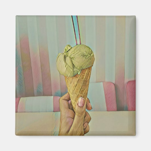 Aimant Crème glacée au chocolat (Devant)