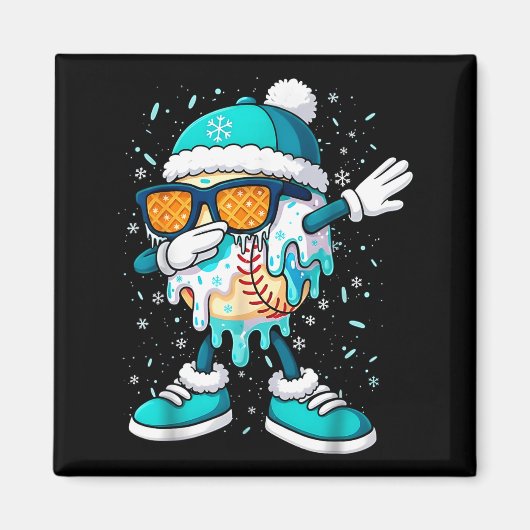 Aimant Crème Glacée Baseball Drip Plaque de Base Bats Coo (Devant)