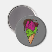 Aimant Crème glacée de crâne de Berry doux mortel (Recto/Verso)