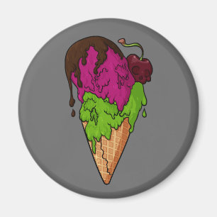 Aimant Crème glacée de crâne de Berry doux mortel