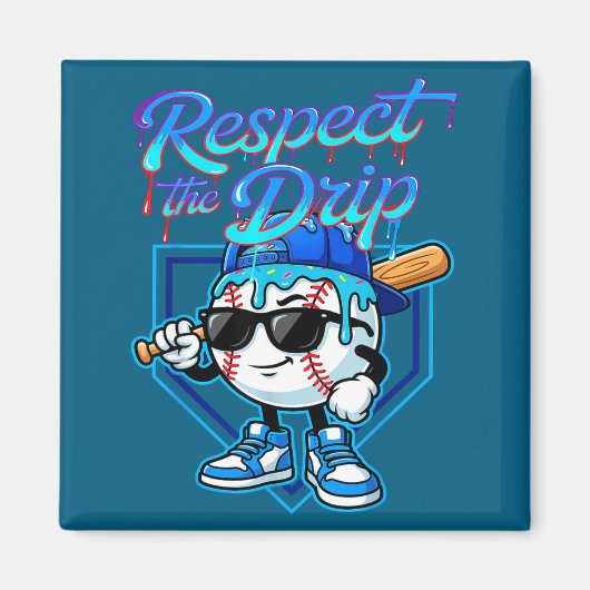 Aimant Crème Glacée Drip Baseball Respectez Le Drip Maiso (Devant)