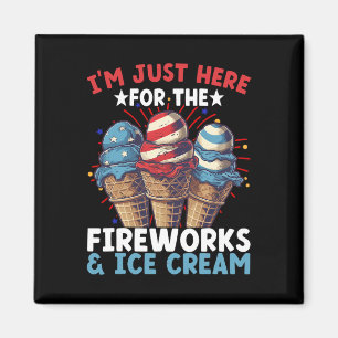 Aimant Crème glacée du 4 juillet Crème glacée patriotique