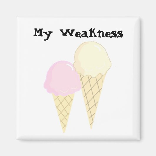 Aimant Crème glacée - Ma faiblesse (Devant)