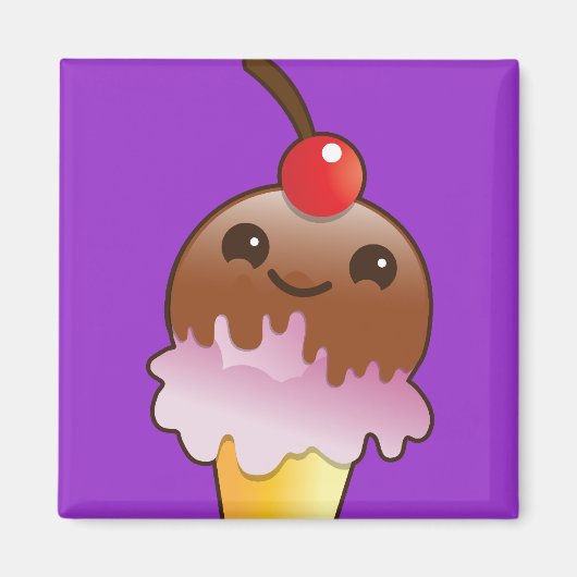 Aimant crème glacée yum ! (Devant)
