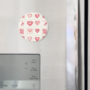 Aimant Crème Rouge Chic pour l'Amour de la Saint-Valentin