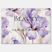 Aimant Crème violette romantique Iris Citation de beauté  (Recto)