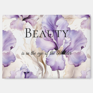 Aimant Crème violette romantique Iris Citation de beauté 
