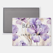 Aimant Crème violette romantique Iris Citation de beauté  (Recto/Verso)