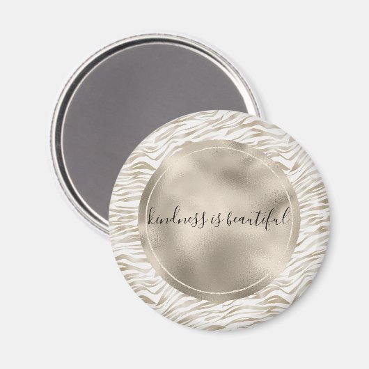 Aimant Crème Zen Blanc cacao Brown Zebra Imprimer (Recto/Verso)