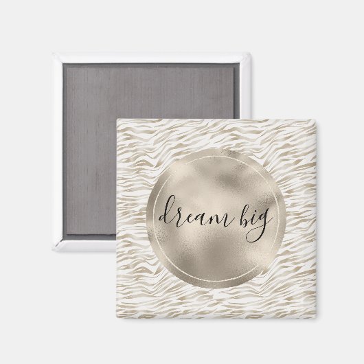 Aimant Crème Zen Blanc cacao Brown Zebra Imprimer (Recto/Verso)