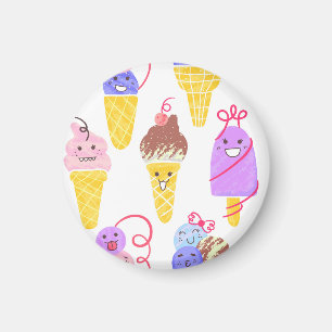 Aimant Crèmes glacées Kawaii, motif mignon et sans soudur
