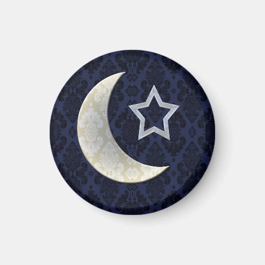 Aimant Crescent Moon Damask Goth (Devant)