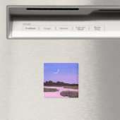 Aimant Crescent Moon & Heron Twilight Marsh (In Situ (Lave-vaisselle))