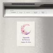 Aimant Crescent rose Lune mariage Enregistrer la date (In Situ (Lave-vaisselle))