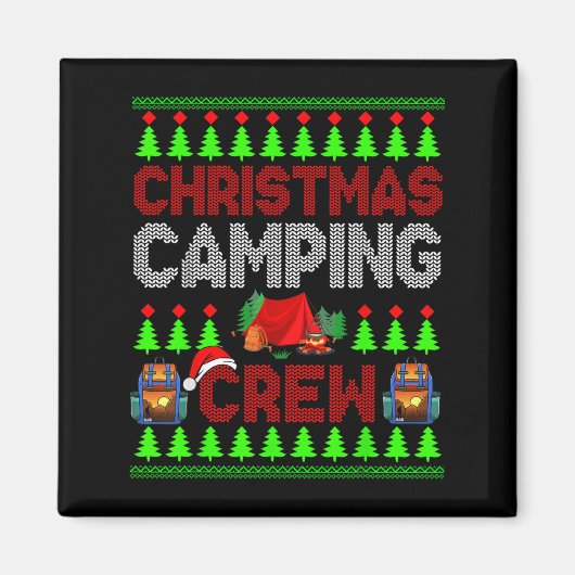 Aimant Crew Camping de Noël Chandail Père Noël Camper Cam (Devant)