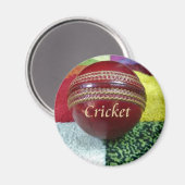Aimant Cricket : Red Hard Ball Art Print (Recto/Verso)