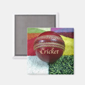 Aimant Cricket : Red Hard Ball Art Print (Recto/Verso)