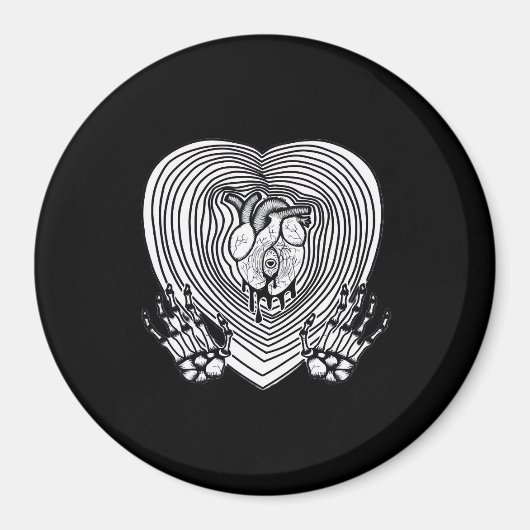 Aimant Crier Coeur classique - Squelette Mains Coeur (Devant)