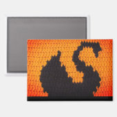 Aimant Crochet d'artiste du Cygne noir Coucher de soleil  (Recto/Verso)