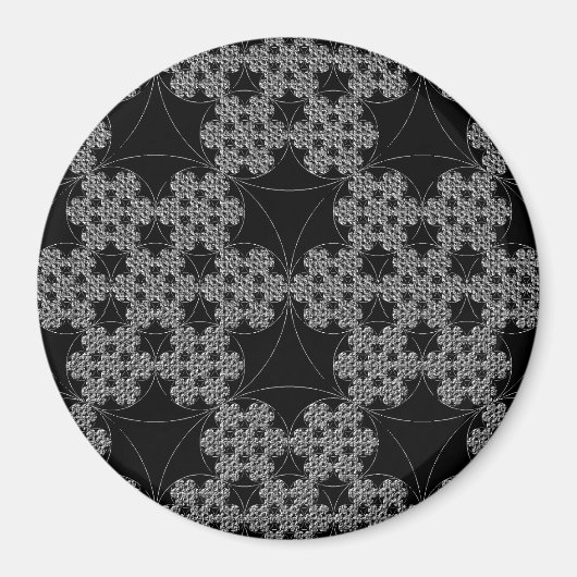Aimant Crochet de flocon de neige fractal motif (Devant)