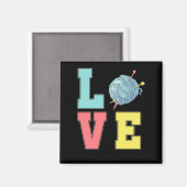 Aimant Crochet Love Hobby Crafting Fil Knitter (Recto/Verso)